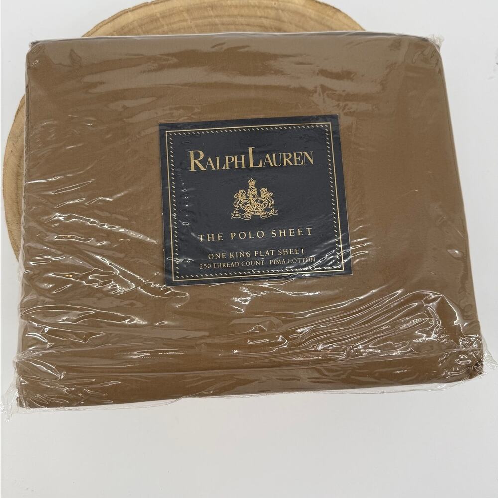 NWT Ralph Lauren King Size Flat Sheet Brown